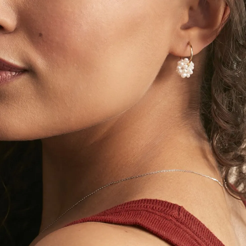 Boucles D'oreilles Adon Semi-baroques Or Jaune Perle De Culture