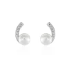 Boucles D'oreilles Angel Or Blanc Perle De Culture Oxyde Oxyde