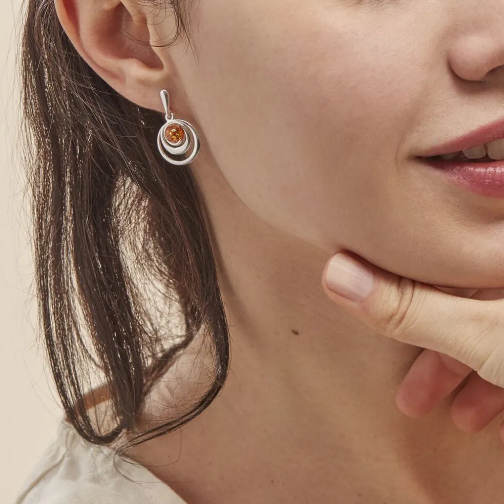 Boucles D'oreilles Argent Blanc Alanna Ambres