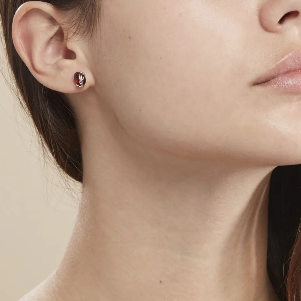 Boucles D'oreilles Argent Blanc Aleina Ambres