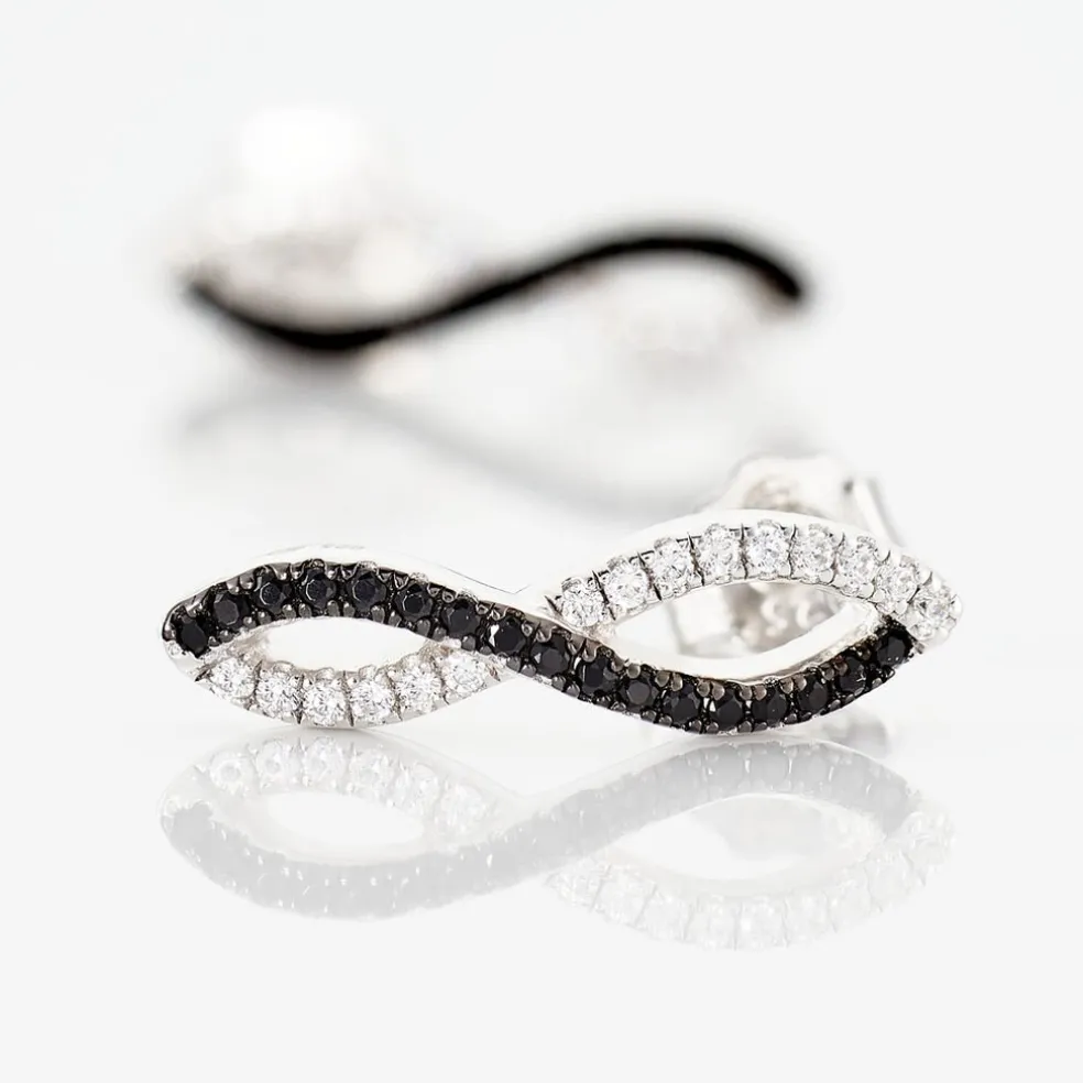 Boucles D'oreilles Argent Blanc Prudentia Oxyde De Zirconium