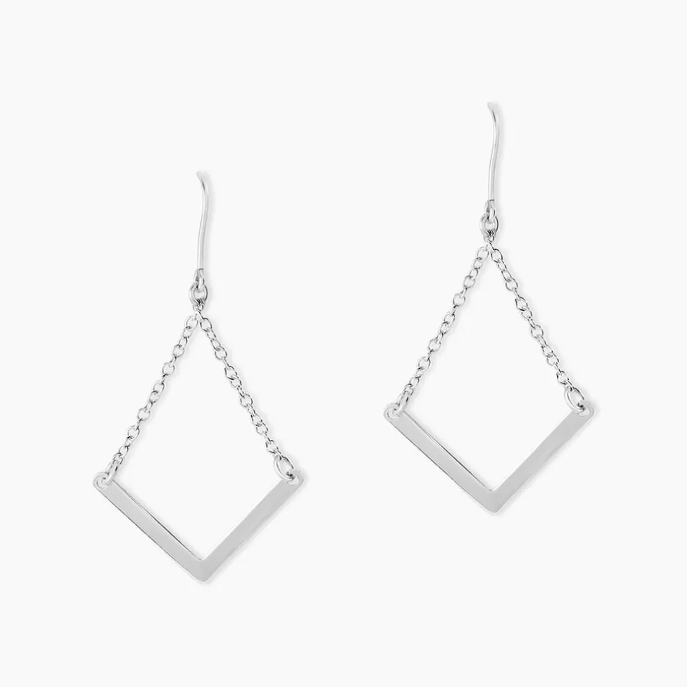 Boucles D'oreilles Argent Blanc Lakia