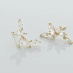 Boucles D'oreilles Barrettes Youssa Barrettes 5 Or Jaune Oxydes