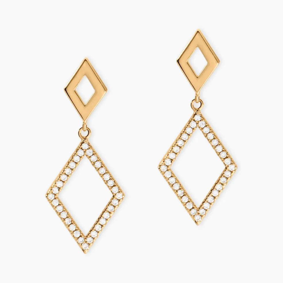 Boucles D'oreilles Brody Plaqué Or Jaune Oxydes De Zirconium