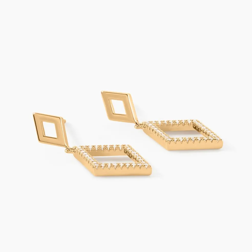 Boucles D'oreilles Brody Plaqué Or Jaune Oxydes De Zirconium