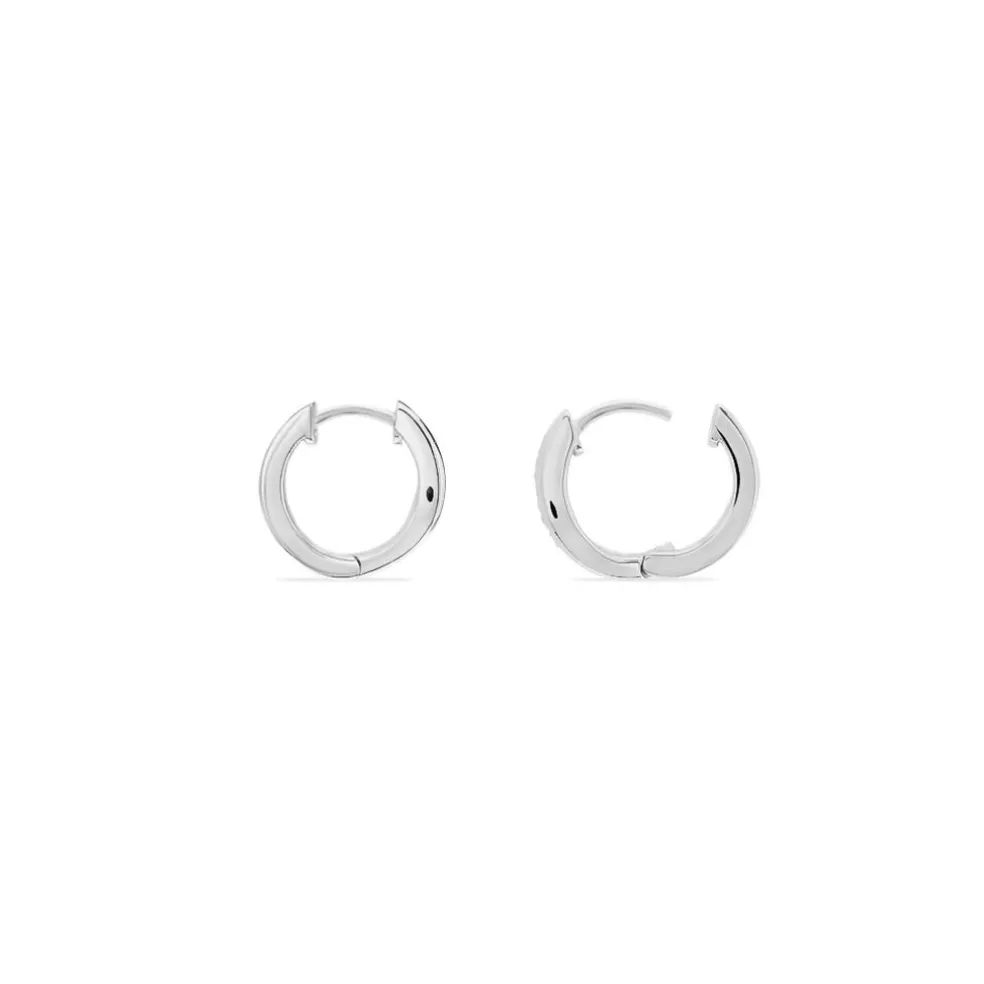 Boucles D'oreilles Celimene Rondes Argent Blanc Oxyde De Zirconium