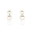 Boucles D'oreilles Clips Argent Blanc Viano Perles Oxydes