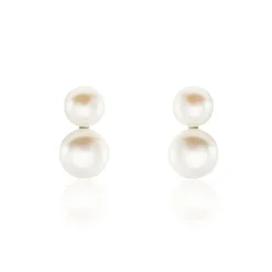 Boucles D'oreilles Clips Argent Blanc Viano Perles Oxydes