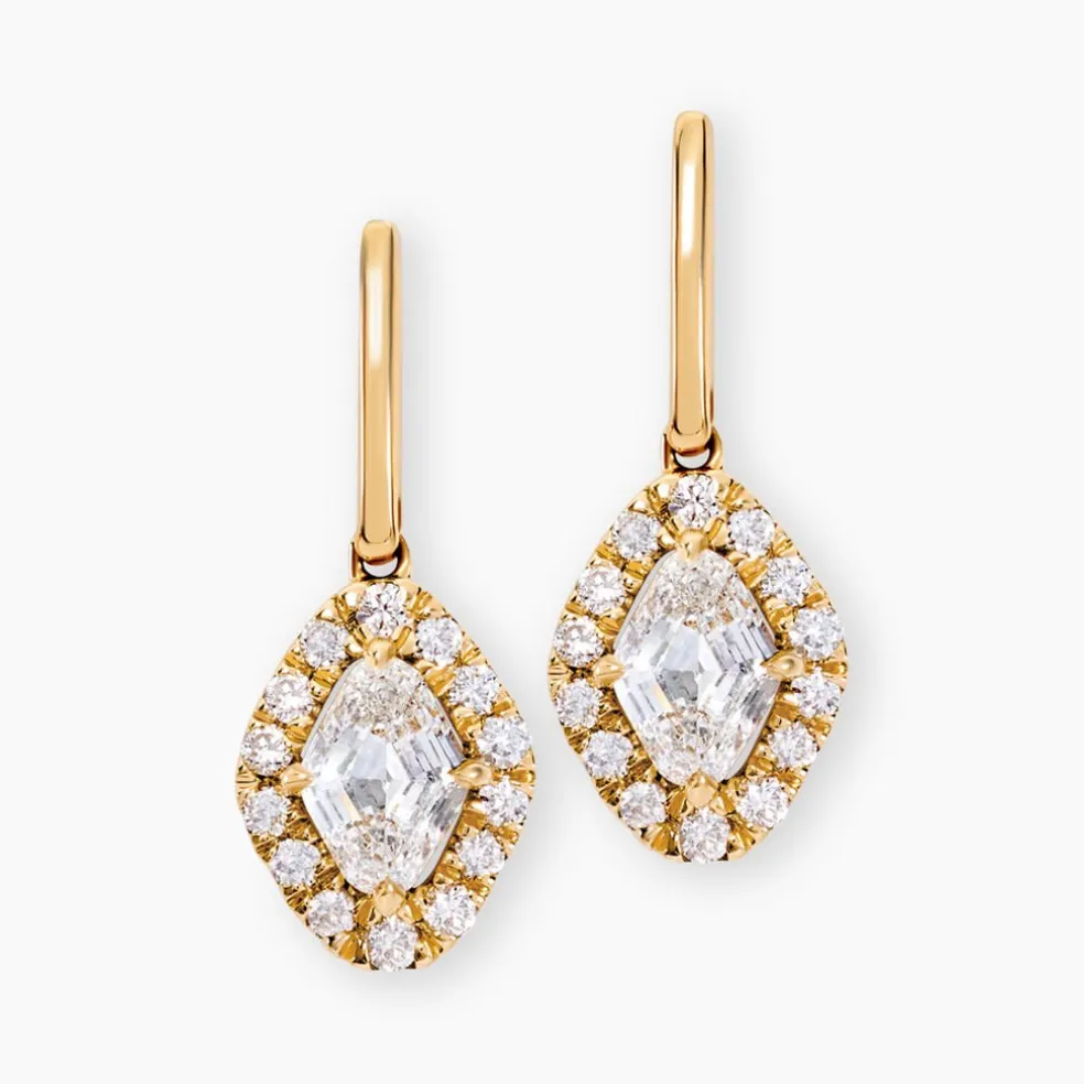 Boucles D'oreilles Collection Icone Or Jaune Diamant Synthétique