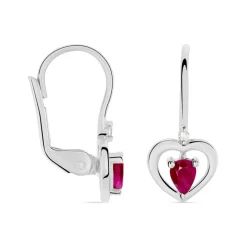 Boucles D'oreilles Danilo Or Blanc Rubis