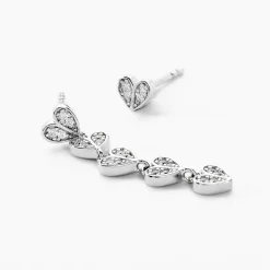 Boucles D'oreilles Dépareillées Declaration Argent Blanc Oxyde