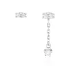 Boucles D'oreilles Dépareillées Argent Blanc Braden Oxyde De Zirconium