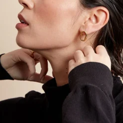 Boucles D'oreilles Gold Aura Acier Jaune