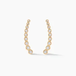 Boucles D'oreilles Grimpantes Plaqué Or Jaune Nazeli Oxyde