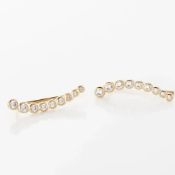 Boucles D'oreilles Grimpantes Plaqué Or Jaune Nazeli Oxyde