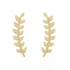 Boucles D'oreilles Grimpantes Folia Plaqué Or Jaune