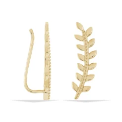 Boucles D'oreilles Grimpantes Folia Plaqué Or Jaune
