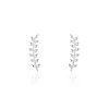 Boucles D'oreilles Grimpantes Folia Argent Blanc