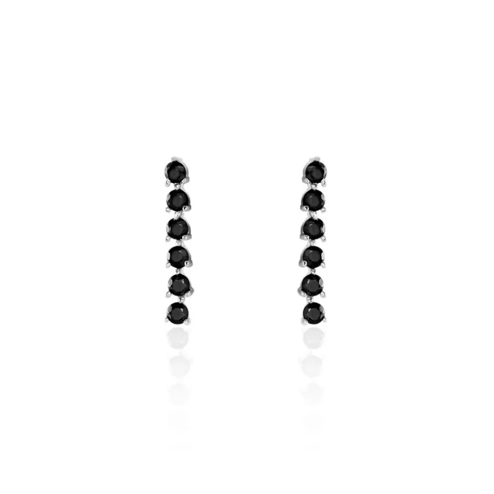 Boucles D'oreilles Grimpantes Gastoun Argent Oxyde