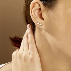 Boucles D'oreilles Grimpantes Hanae Plaqué Or Jaune