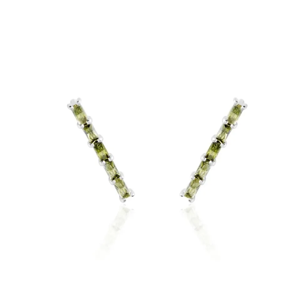 Boucles D'oreilles Grimpantes Alexander Argent Blanc Oxyde