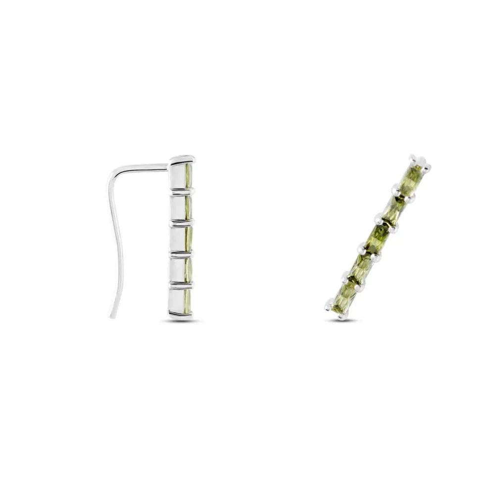 Boucles D'oreilles Grimpantes Alexander Argent Blanc Oxyde