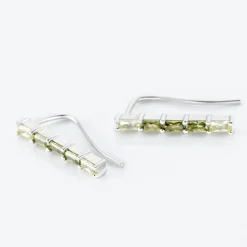 Boucles D'oreilles Grimpantes Alexander Argent Blanc Oxyde