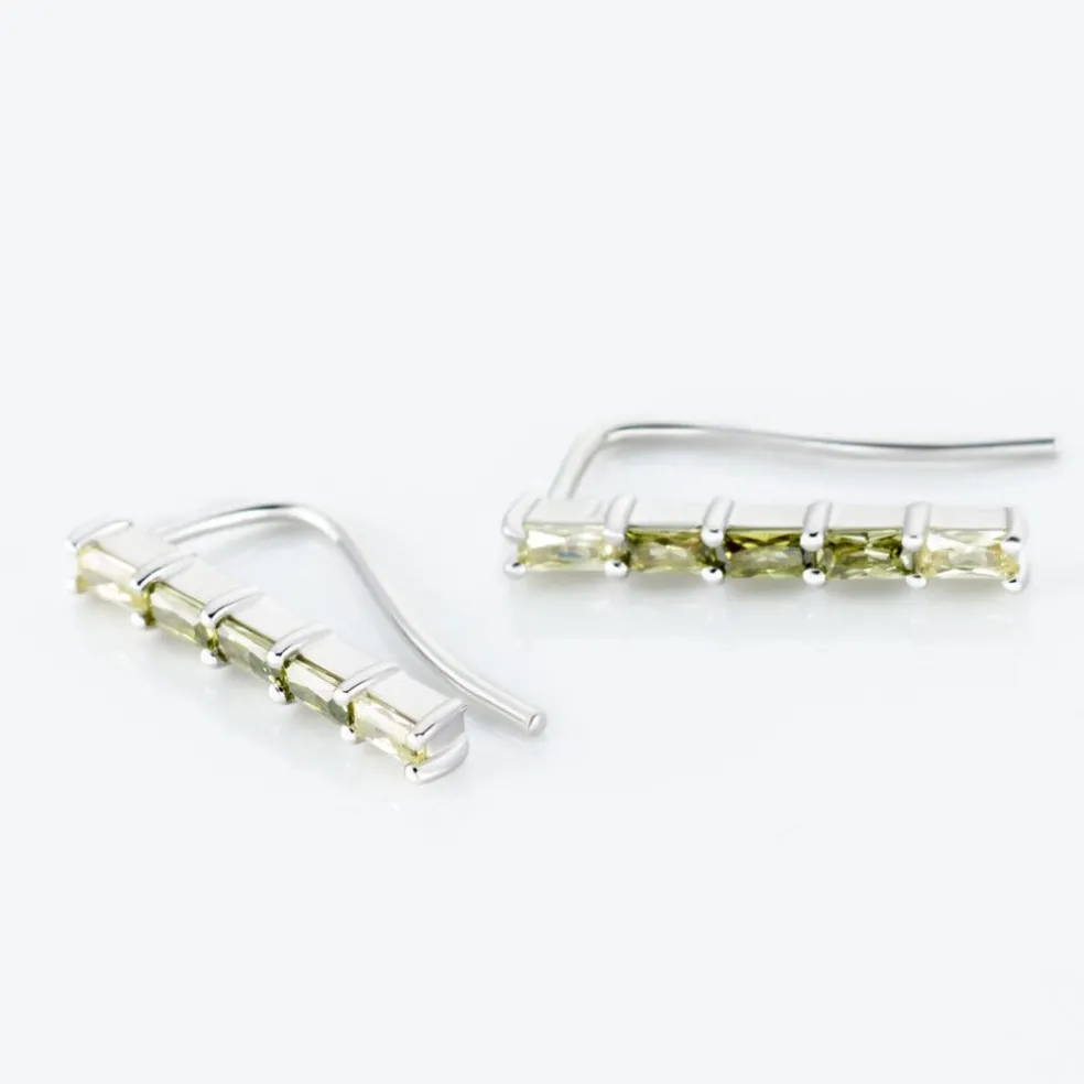 Boucles D'oreilles Grimpantes Alexander Argent Blanc Oxyde