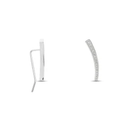 Boucles D'oreilles Grimpantes Argent Blanc Solvic Oxydes De Zirconium