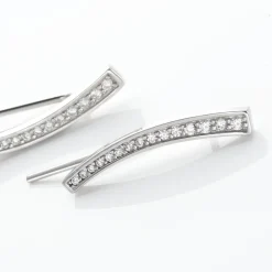 Boucles D'oreilles Grimpantes Argent Blanc Solvic Oxydes De Zirconium