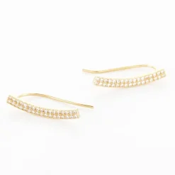 Boucles D'oreilles Grimpantes Jennyferine Plaqué Or Jaune Oxydes