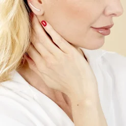 Boucles D'oreilles Grimpantes Jennyferine Plaqué Or Jaune Oxydes