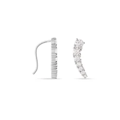 Boucles D'oreilles Grimpantes Aldrick Argent Blanc Oxyde De Zirconium