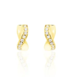 Boucles D'oreilles Izefia Rondes Or Jaune Oxyde De Zirconium