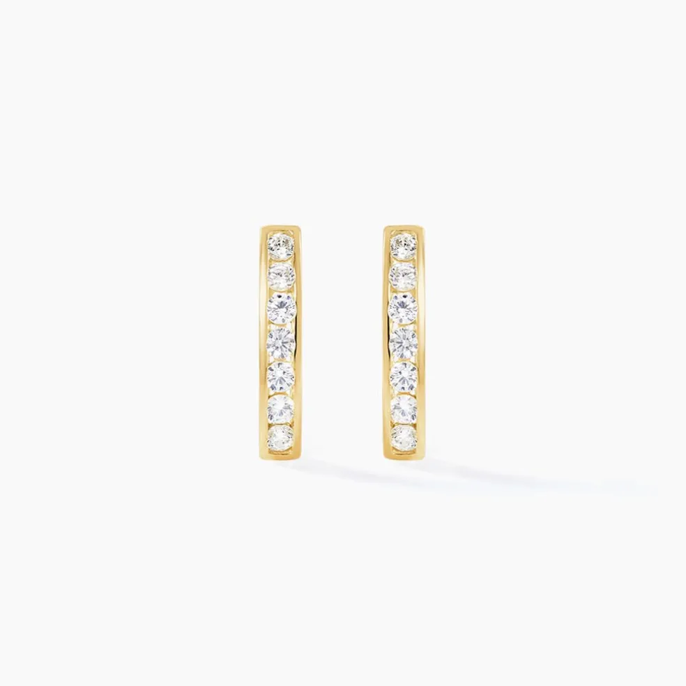 Boucles D'oreilles Jacoba Rondes Or Jaune Oxyde De Zirconium
