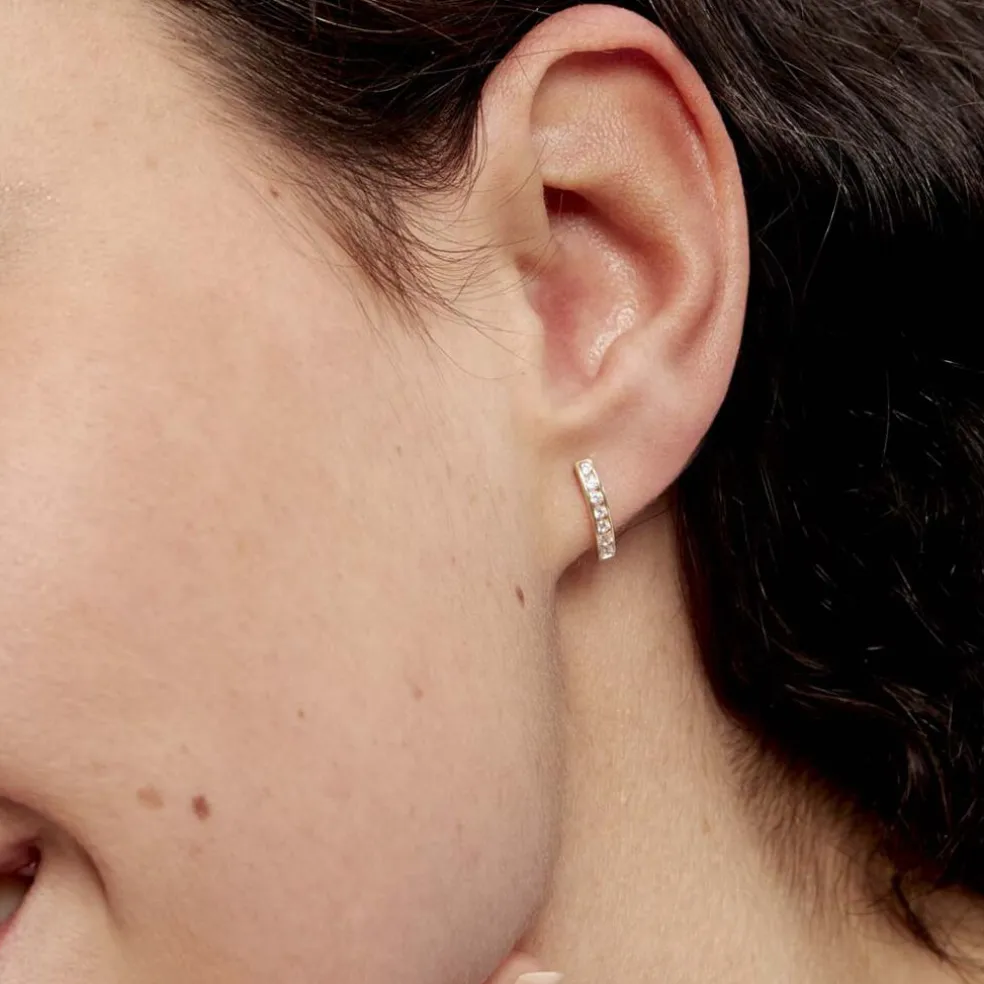 Boucles D'oreilles Jacoba Rondes Or Jaune Oxyde De Zirconium