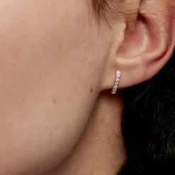 Boucles D'oreilles Jacoba Rondes Or Jaune Oxyde De Zirconium