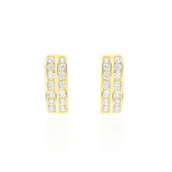 Boucles D'oreilles Jacobee Rondes Or Jaune Oxyde De Zirconium