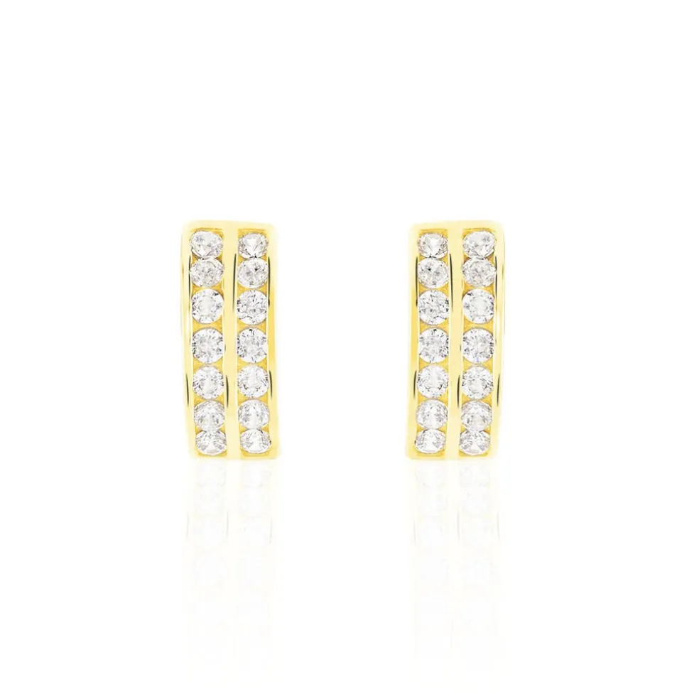 Boucles D'oreilles Jacobee Rondes Or Jaune Oxyde De Zirconium