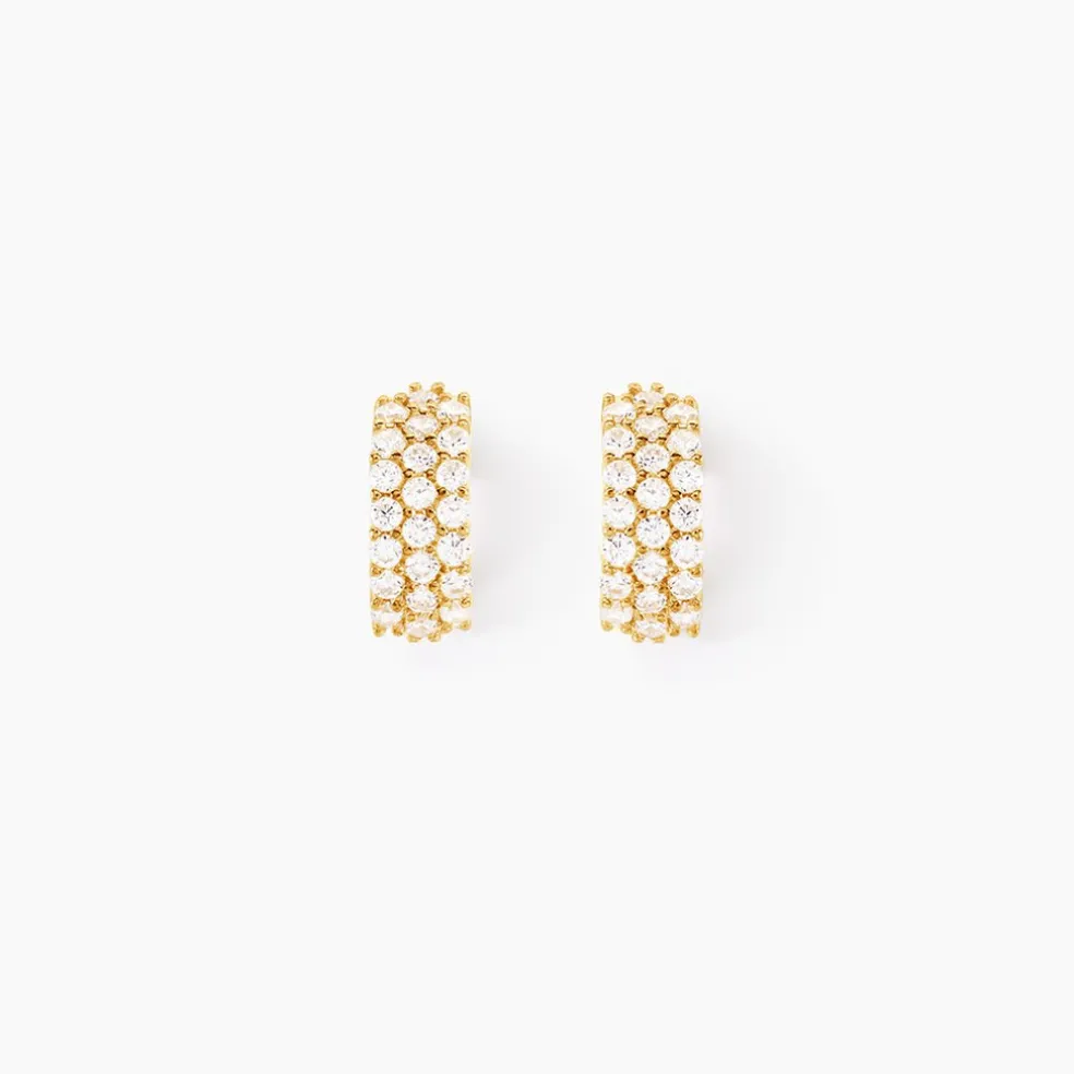 Boucles D'oreilles Jacquelene Rondes Or Jaune Oxyde De Zirconium