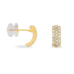 Boucles D'oreilles Jacquelene Rondes Or Jaune Oxyde De Zirconium