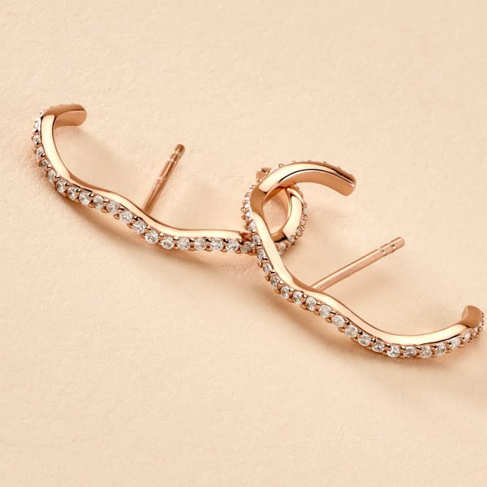 Boucles D'oreilles Lowri Argent Rose Oxyde De Zirconium