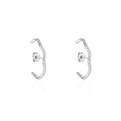 Boucles D'oreilles Lowri Argent Blanc Oxyde De Zirconium