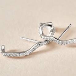 Boucles D'oreilles Lowri Argent Blanc Oxyde De Zirconium