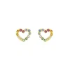Boucles D'oreilles Or Jaune Ernesta C艙ur Oxydes