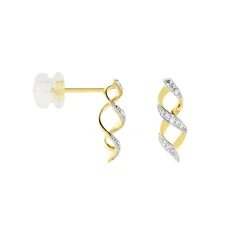 Boucles D'oreilles Or Jaune Serj Oxydes De Zirconium