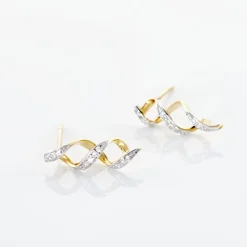 Boucles D'oreilles Or Jaune Serj Oxydes De Zirconium