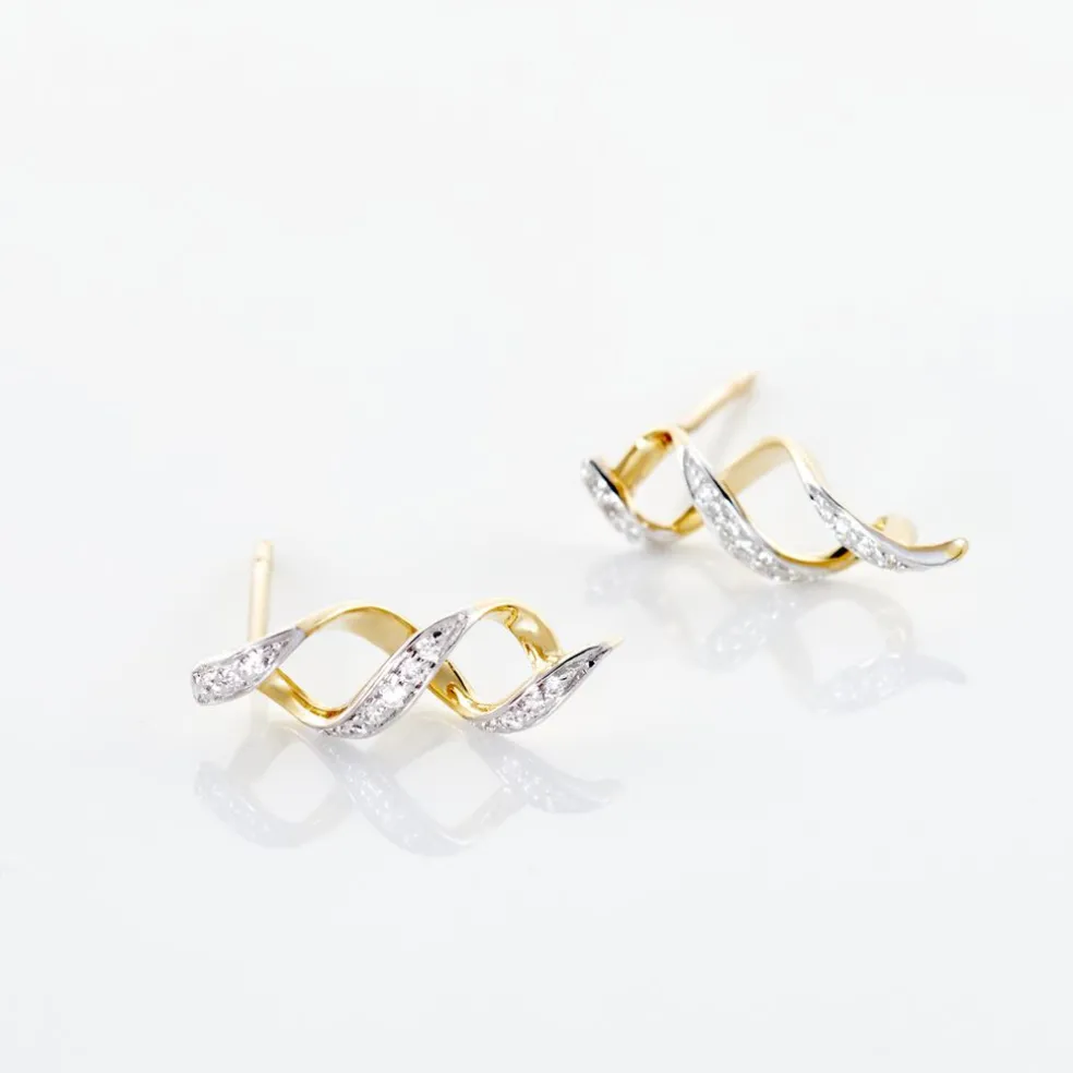 Boucles D'oreilles Or Jaune Serj Oxydes De Zirconium