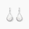 Boucles D'oreilles Patricia Or Blanc Perle De Culture Oxyde