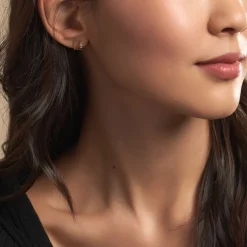 Boucles D'oreilles Pearly Effect Or Jaune Diamant